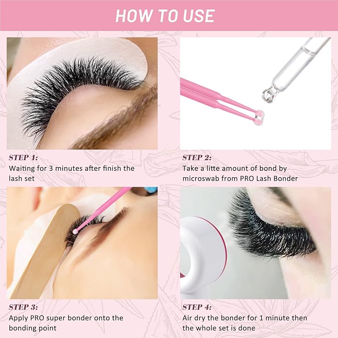 Lash Bonder for Eyelash Extensions Super Bonder Glue Accelerator with 10Pcs cotton swab Lash Extension Sealant Longer Retention Waterproof Oil-proof Special Dropper design for Dose Control(Aloe,15ml)