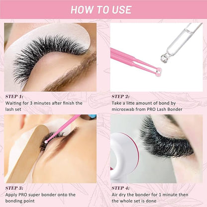 Lash Bonder for Eyelash Extensions Super Bonder Glue Accelerator with 10Pcs cotton swab Lash Extension Sealant Longer Retention Waterproof Oil-proof Special Dropper design for Dose Control(Aloe,15ml)