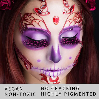 MEICOLY Purple Cream Face Body Paint,2.37Oz Large Tube Water Based Non-Toxic Full Body Paint for Adult and Kids,Highly Pigmented Face Painting for Halloween SFX Special Effects Ursula Cosplay Makeup