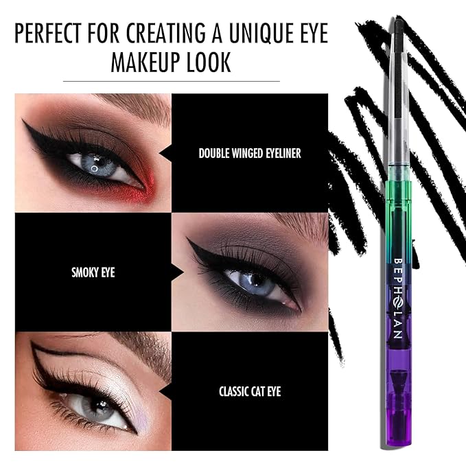 BEPHOLAN Black Eyeliner Pencils and Make Up Remover 100ml