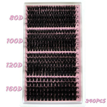 HBZGTLAD Fluffy Cluster Lashes 40D60D80D100D120D Natural Thick Eyelash Clusters D Curl Individual Lashes DIY Eyelashes Extension (80D100D120D160D)
