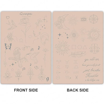 Guapa 2-Sided Printed 1.5MM Silicone Tiny Tattoo Practice Pad – Realistic & Durable for Precision Training