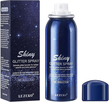 Lezero Body Glitter Spray, Temporary Shiny Hairspray for Face, Hair, Clothing, Long Lasting Quick-Drying Shimmer Mist for St. Patrick's Day, Music Festival Rave, Nightclub Party, Prom, 2oz