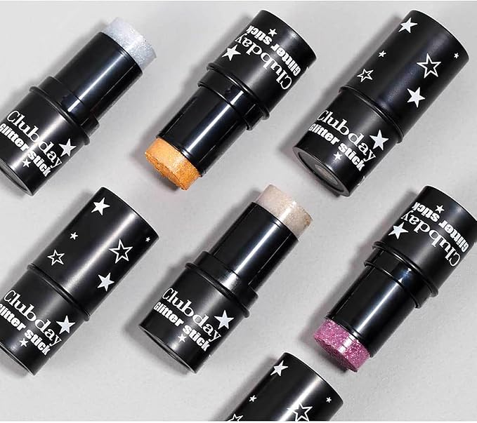 Body Glitter Stick, 4 Colors Mermaid Sequins Glitter Gel for Face and Body, Waterproof Chunky Glitter for Stage Party Club Holographic Glitter Makeup, Blue Face Glitter Gel Eye Glitter