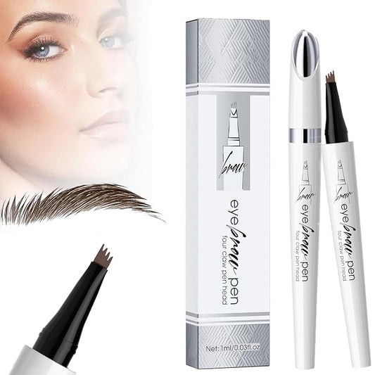 Tattoo Eyebrows Waterproof,2024 New 3D Waterproof Eyebrow Pencil,Eyebrow Pencil with Micro-Fork Tip for Women,Microblading Eyebrow Pen 4 Fork Tip Tattoo Pencil, (Dark brown)