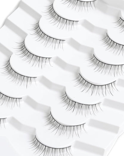 Natural Lashes Wispy 10mm Short Lashes Natural Looking False Eyelashes Small Lashes for Clean Look K38
