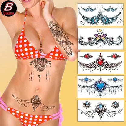 types of flowers, sexy temporary tattoo stickers and fake tattoos that look real and last long are suitable for girls, women or adults(20 sheet temporary tattoo stickers,7.5 * 3.6 inches)
