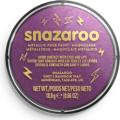 Snazaroo Metallic Face and Body Paint, 18.8g (0.66-oz) Pot, Electric Purple