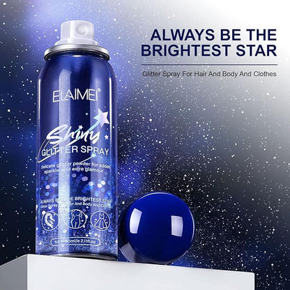 Shiny Glitter Spray,body Spray for Hair and Body-Quick-Lasting,Body Glitter Spray for Face,Body,Hair and Clothing,Shimmer Spray with Glitter