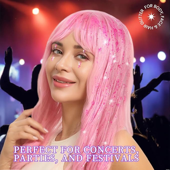Teenitor Face Glitter Gel Set, No Glue Body Glitter, Festival Makeup Glitter for Face, Body, Hair, Total 120g/4.23oz, 12 Color