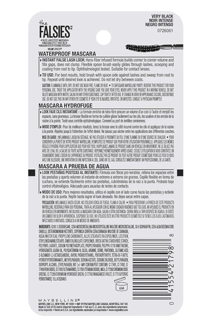 Maybelline Volum' Express Falsies Volumizing Waterproof Mascara, Very Black, 2 Count