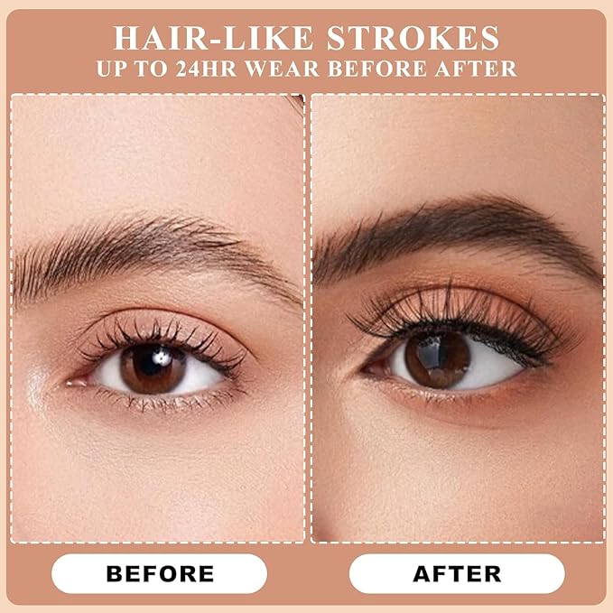 Eyebrow Contouring Pen, 2025 New Upgraded Waterproof Eyebrow Pen with 4-Prong Micro-Fork-Tip Applicator, Liquid Eyebrow Pen for Women Creates Natural Looking Brows Effortlessly, Red
