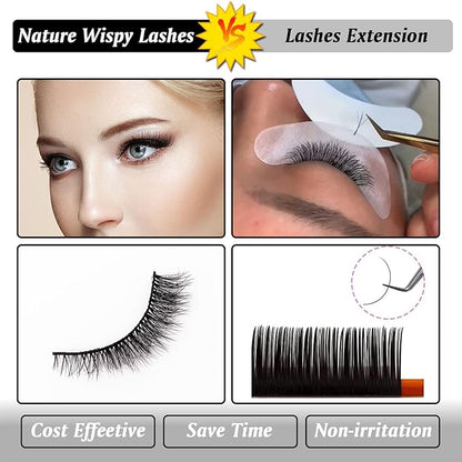 Cat Eye Natural Lashes Wispy False Eyelashes Short Fluffy Fake Lashes - 7 Pairs, ZG69