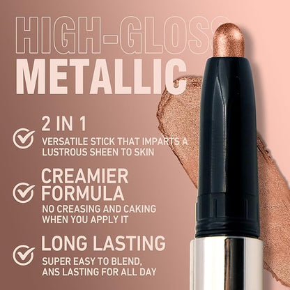 Waterproof Eyeshadow Stick Set,Staying Power Creamy Texture Eyeshadow Stick,Shimmer and Matte,long wear Metallic Shimmer Matte Cream Eye Shadow Eyeliner Brightener Pencil Crayon (Set B)
