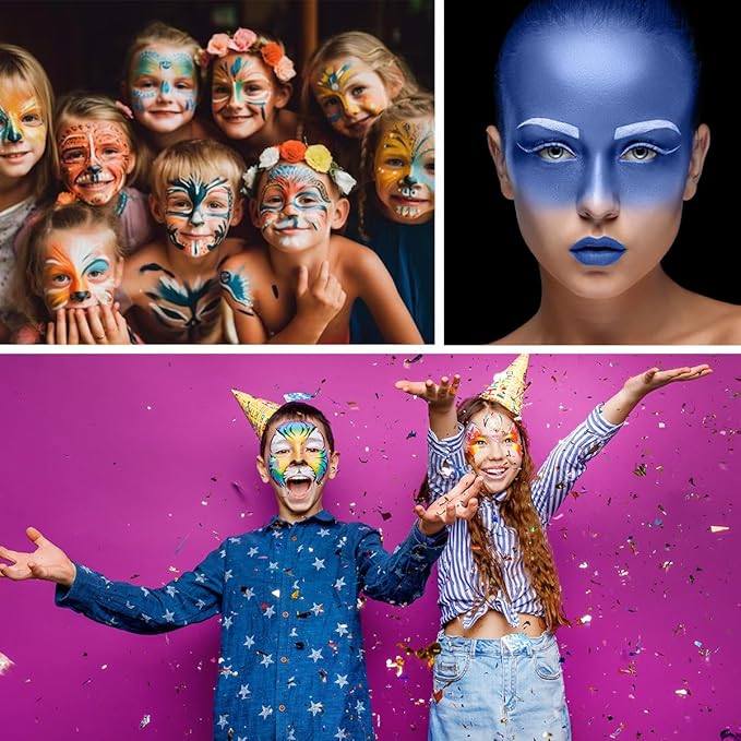 Bowitzki 30g Professional Face Paint Body Paint Water Based Face painting Makeup Safe for Kids and Adults Split Cake Single Color (Saffron)