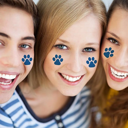 Harloon 20 Sheets 300 Pcs Paw Prints Temporary Tattoos Paws Foot Temporary Tattoo Removable Dog Stickers for Women Face Body Arm(Blue)