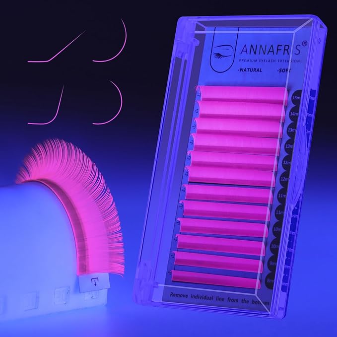 Colorful Individual Eyelash UV Neon Colored Lashes Extension,Volume Lash Extension False Eyelashes Colored Faux Mink Lashes(Purple,0.07 L 8-15mm Mix)