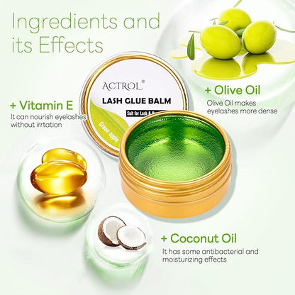 Lash Lift Glue Balm Eyelash Lifting Perm Green Apple Strong Hold Lash&Brow Perm Glue Balm Brow Adhesive Powerful Sticky Brow Lamination