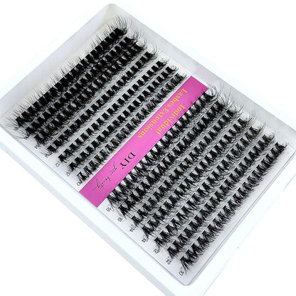 HBZGTLAD Fluffy Cluster Lashes 40D60D80D100D120D Natural Thick Eyelash Clusters D Curl Individual Lashes DIY Eyelashes Extension (14Rows 40P60P)