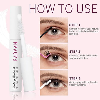 FADVAN Lash Sealant for Eyelash Extensions Overnighter Lash Sealer for DIY Coating Long-Lasting 2 Weeks (5ml, Clear)