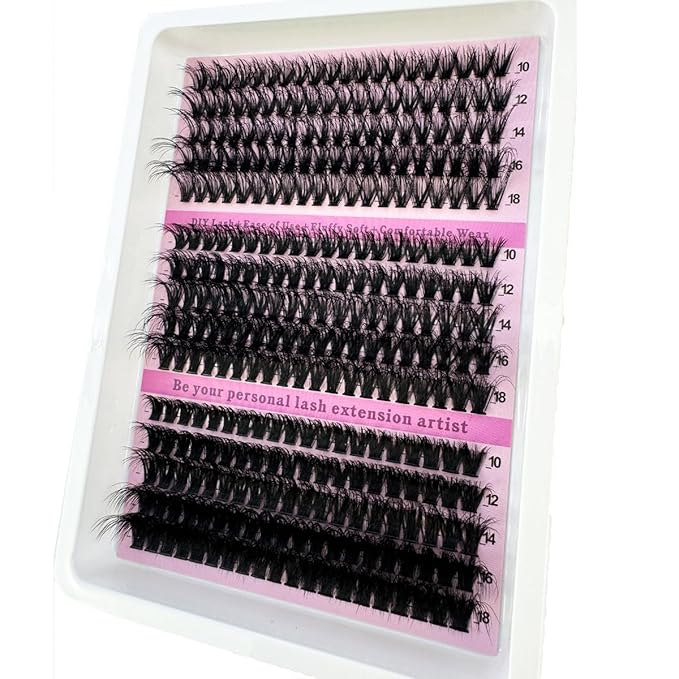 HBZGTLAD Fluffy Cluster Lashes 40D60D80D100D120D Natural Thick Eyelash Clusters D Curl Individual Lashes DIY Eyelashes Extension (15Rows 40+60+80D)