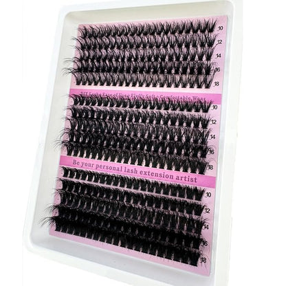 HBZGTLAD Fluffy Cluster Lashes 40D60D80D100D120D Natural Thick Eyelash Clusters D Curl Individual Lashes DIY Eyelashes Extension (15Rows 40+60+80D)