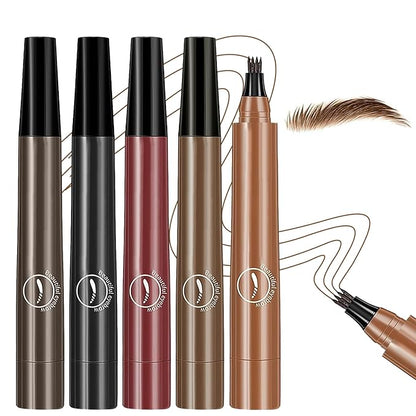 Magic Eyebrow Pencil,2024 New 3D Waterproof Microblading Eyebrow Pencil Contouring Pen,4 Tipped Precise Brow Pen,Fine Stroke Microblading Eyebrow Pencil Natural Makeup Effec((5 Color)