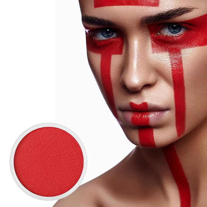 Go Ho Red Face Paint Washable for Halloween Makeup,Creamy to Gel Water Based Red Devil Makeup Body Paint Full Coverage for Adults Children Cosplay SFX Costumes Festivals Makeup,25g