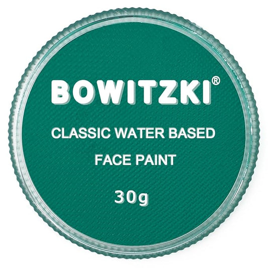 Bowitzki 30g Professional Face Paint Body Paint Water Based Face painting Makeup Safe for Kids and Adults Split Cake Single Color - Teal