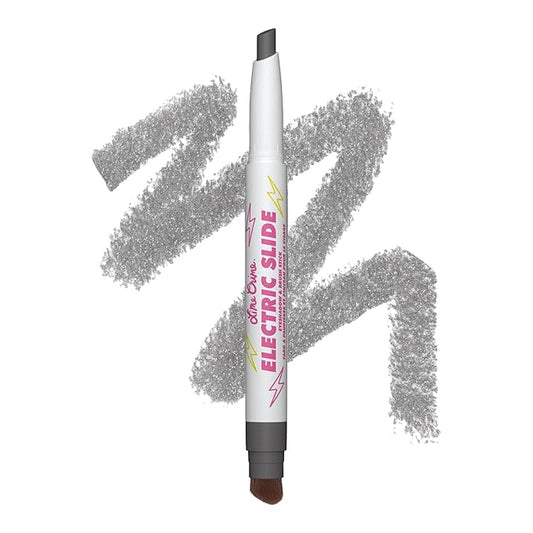 Lime Crime Electric Slide Eyeshadow & Brush Stick, G2G (Metallic Black) - Lightweight 2-in-1 Eyeshadow Smudge Stick with Angled Brush for Long Lasting Bold Color - Vegan
