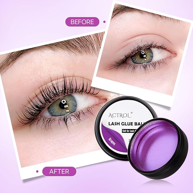 Lash Lift Glue Balm Eyelash Lifting Perm Purple Grapes Strong Hold Lash&Brow Perm Glue Balm Brow Adhesive Powerful Sticky Brow Lamination 0.71Oz/20G