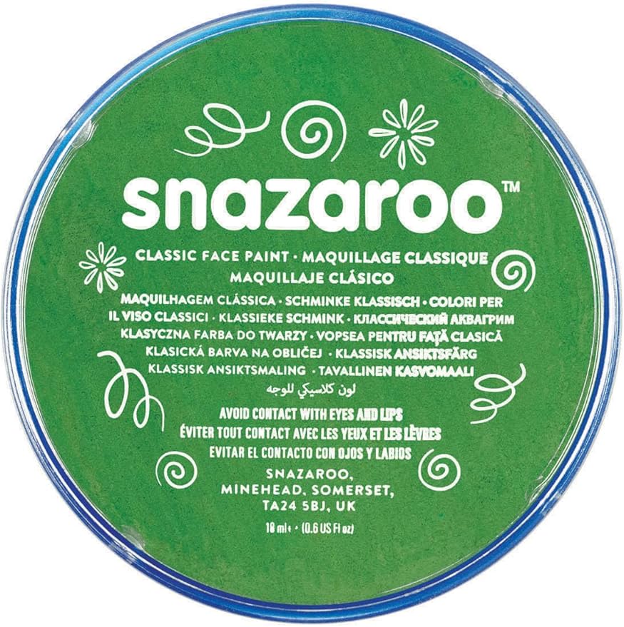 Snazaroo Classic Face and Body Paint, 18.8g (0.66-oz) Pot, Grass Green