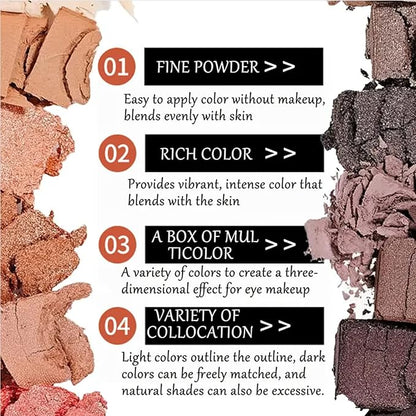 BestLand 12-Color Nude Eyeshadow Palette - Natural Nude Matte & Shimmer Glitter Pigment Eye Shadow Palette Set - Waterproof Smokey Professional Beauty Makeup Kit (B Shimmer)