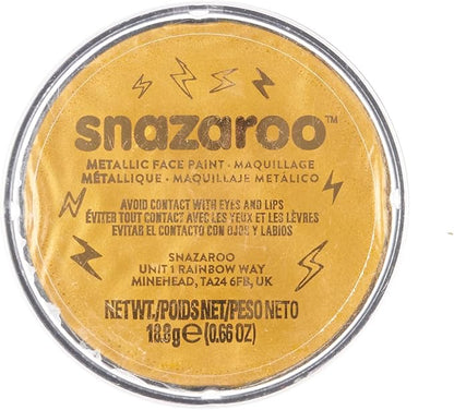 Snazaroo Metallic Face and Body Paint, 18.8g (0.66-oz) Pot, Gold