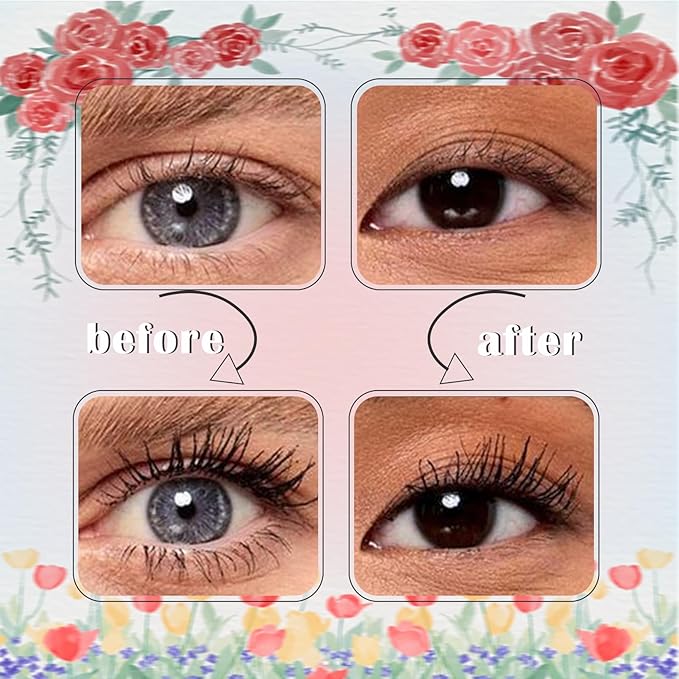 Liquid Mascara with Dual-Wand for Lengthening, Volumizing and Smudge-Free Lashes, Long-Lasting and Waterproof Formula ink