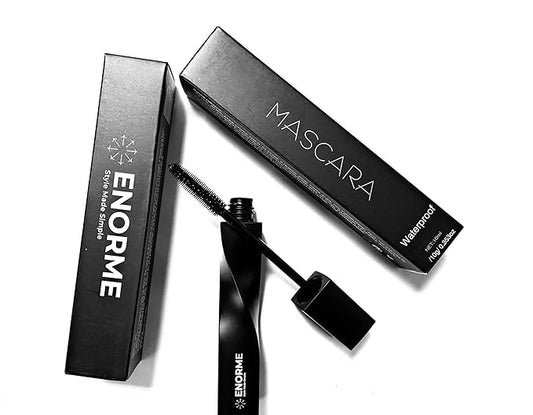 Enorme Black Waterproof Mascara - Liquid Lash Extension for Volume & Length-Telescopic Makeup for Sensitive Eyes | Hypoallergenic Curling Mascara-10ML