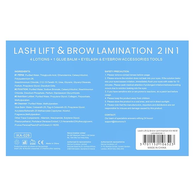 Lash Lift Kit, Eyebrow Lamination Kit, 2-in-1 Solution, At Home Brow Lamination Kit, Eyelash Lift, Lasts 6-8 Weeks, 15 Applications, DIY Perm Kit for Eyelashes and Brows