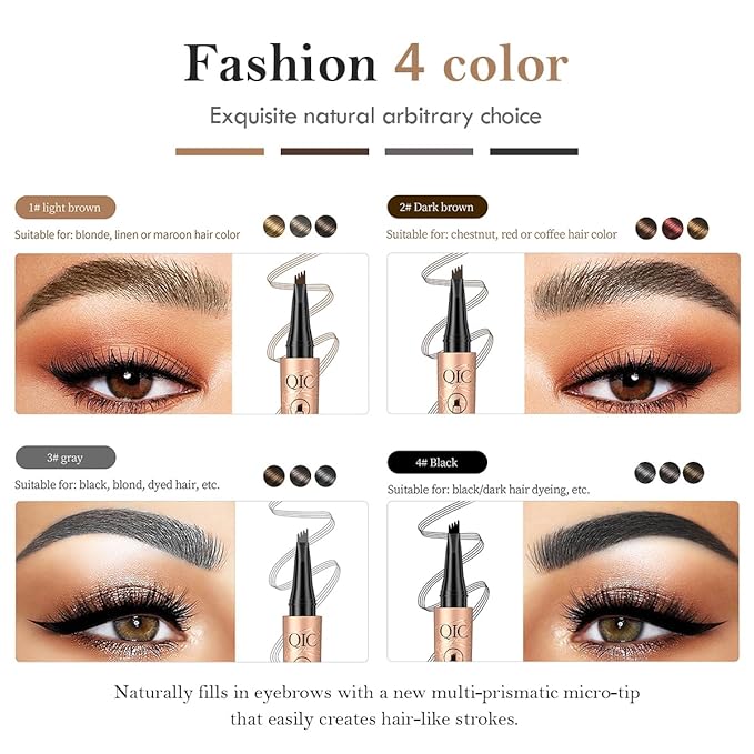 Eyebrow Pen Dark Brown, Microblading Eyebrow Pencil Smudge-Proof Brow Pencil with Upgrade Micro-Fork Tip Waterproof Microblading Pencil for Eyebrows Long-Lasting Natural By Aaiffey