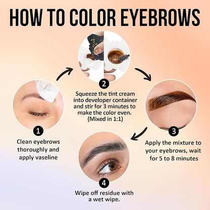 Troocolor 2-in-1 Eyelash & Brow Color Kit - Natural Black Lash Color Effect, Salon-Quality Results, Easy Application for Beginners/Professionals, Lasts 4 Weeks
