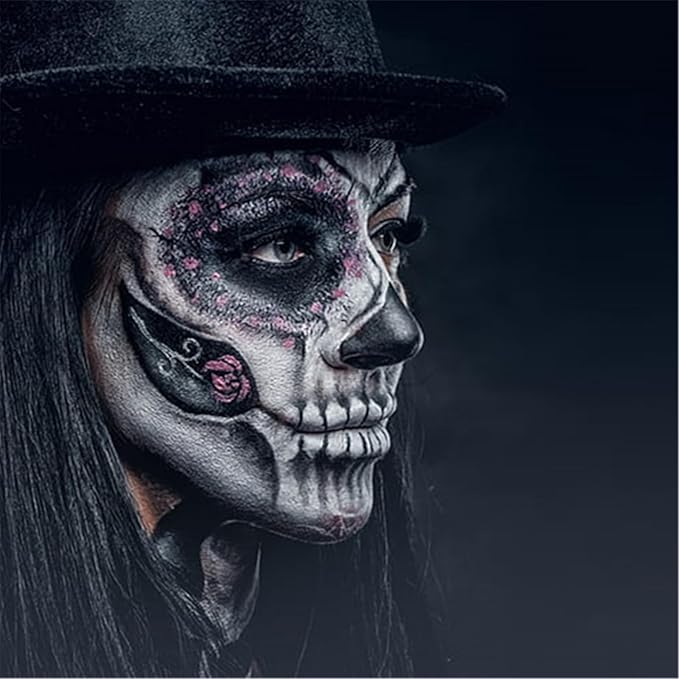 Go Ho Black Face Paint Washable for Halloween Makeup,Water Based Black Raven Makeup Face Paint,Creamy to Gel Body Paint Palette for Adults Children SFX Cosplay Costumes Festivals Makeup,25g