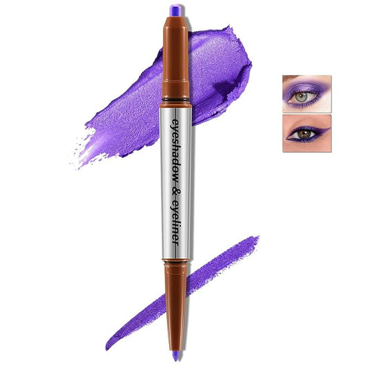 Glitter Eyeshadow Stick, Dual-Ended Eyeshadow Pencil Eyeliner, Eyeshadow Powder and Smooth Eye Liner, Waterproof Makeup Crayon, Long Lasting Eye Brightening Stick