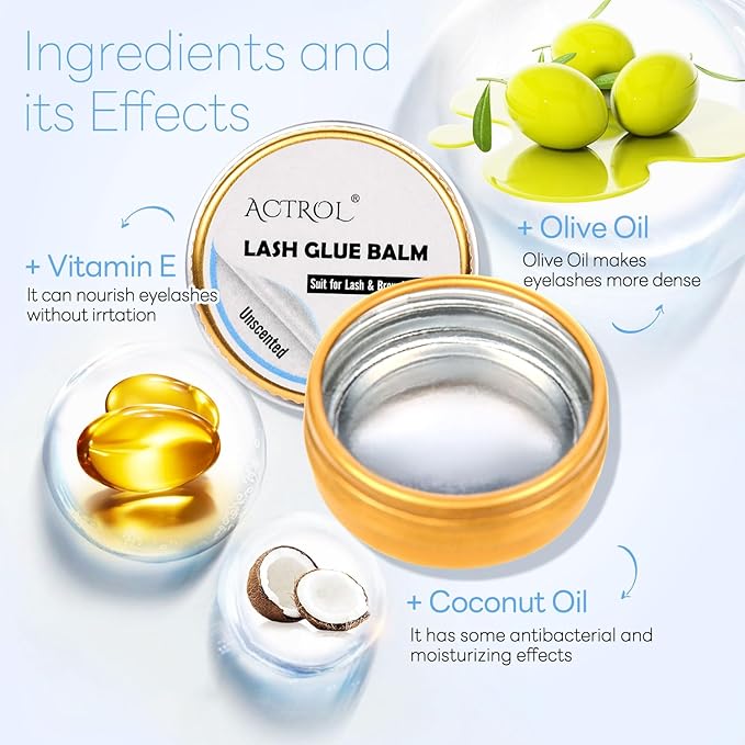 Lash Lift Glue Balm Eyelash Unscented Lifting Perm Strong Hold Lash&Brow Perm Glue Balm Brow Adhesive Powerful Sticky Brow Lamination 0.35Oz/10G