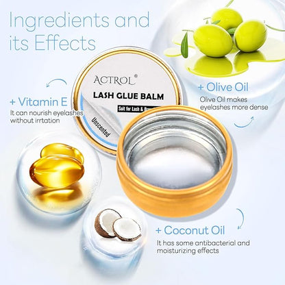 Lash Lift Glue Balm Eyelash Unscented Lifting Perm Strong Hold Lash&Brow Perm Glue Balm Brow Adhesive Powerful Sticky Brow Lamination 0.35Oz/10G
