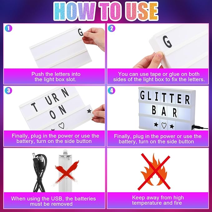 Maxdot The Glitter Bar Kit for Women Cinema Lightbox with Letters and Numbers 32 Colors Glitter Gem Stickers 2774pcs Gem Stickers Brushes for Girls Make Up Wedding Birthday Hen Holiday Party Gifts