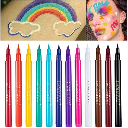 Liquid Eyeliner, Red Eyeliner Liquid, Long-lasting Colored Eyeliners, White Black Red Brown Green Purple Waterproof High-pigmented Colorful Eyeliners for Eye Makeup,1PC Red