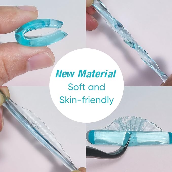 Lash Lift Pads Silicone Eyelash Lift Pads Super Sticky Soft Perfect with Lash Lift Balm Glue Reusable Lash Lifting Pads (Blue)