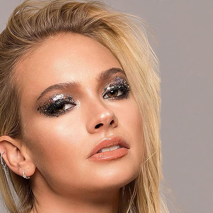 MEICOLY Black Glitter, Professional Body Paint, Mermaid Sequins Eye Glitter for Halloween Cosplay SFX Makeup, Chunky Face Gel for Women and Kids, 50ml