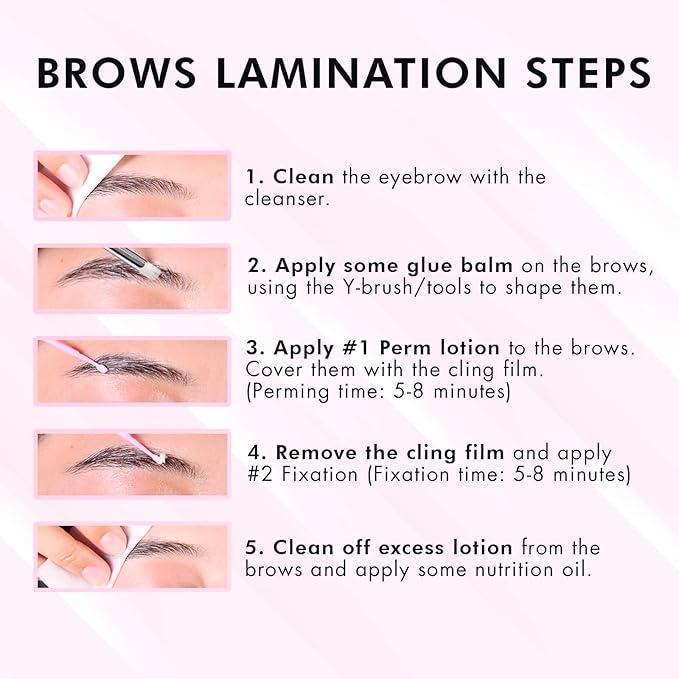 Lash Lift Kit & Eyebrow Lamination Kit, 2-in-1 Solution, At Home Brow Lamination Kit, Beginner/Professional, Eyelash Lift Kit, Lasts 6-8 Weeks, 15 Applications, DIY Brow + Lash Perm Kit