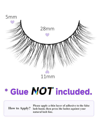 Wispy Eyelashes Natural Look 11mm Thin Band Eyelashes Lightweight False Lashes Natural Eyelashes K72