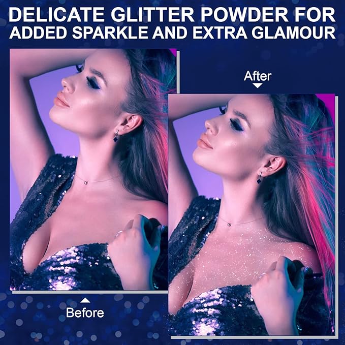 Shiny Glitter Spray,body Spray for Hair and Body-Quick-Lasting,Body Glitter Spray for Face,Body,Hair and Clothing,Shimmer Spray with Glitter